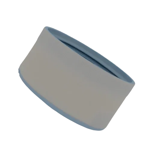 3D model of a ribbed cuff bracelet, showing a smooth interior and textured exterior with a subtle curve.
