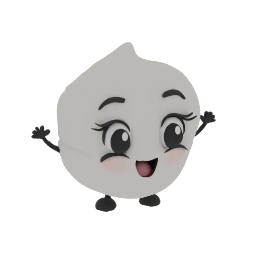 Cute Dumpling Character 3D Model