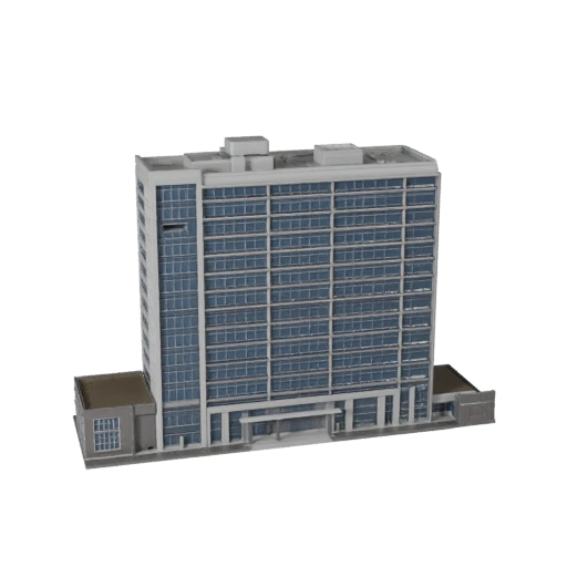 Edificio de Oficinas de Baja Altura 3D Model para Unreal - Activo en Tiempo Real