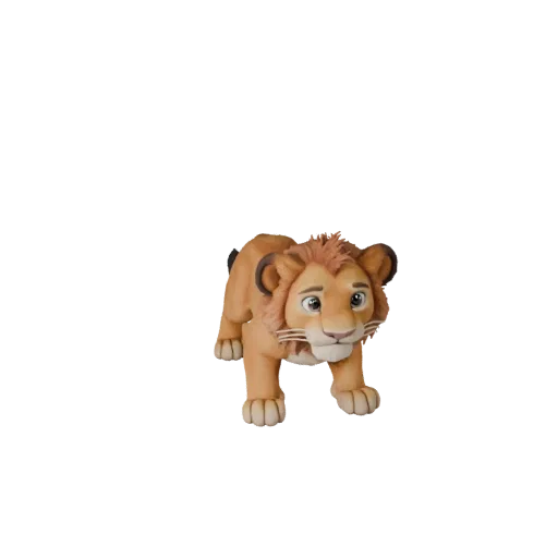 Cartoon Lion Cub 3D Model - Stylized Asset for Animation | PBR