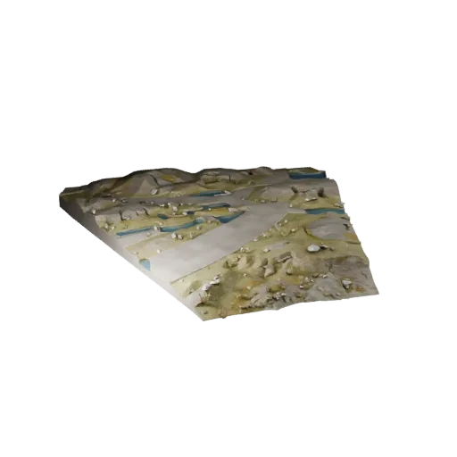 Arctic Tundra Biome Modular 3D model, isometric modular kit view, showing terrain layers, snow banks.