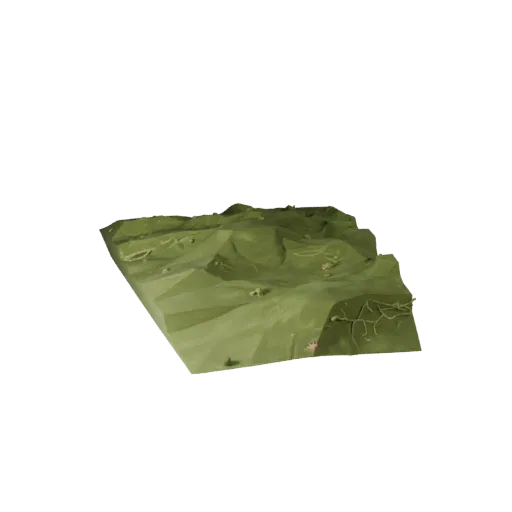 Forest Floor Terrain Tile 3D model, stylized isometric environment render, showing layered soil, terrain detail.