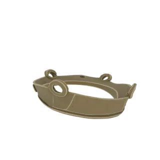 A 3D render of an ornate ancient crown with intricate details and gemstone settings, presented on a white background.