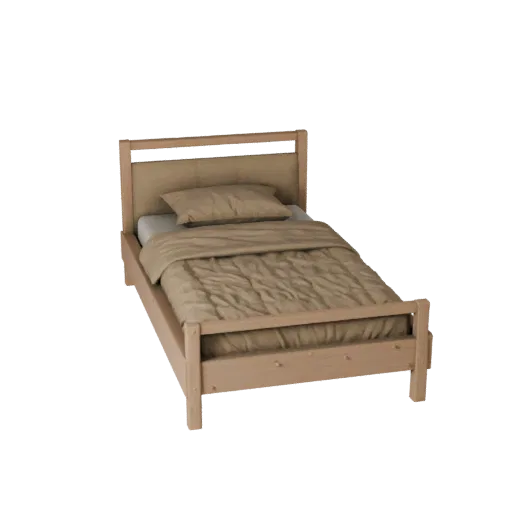 Sofá-cama Estofado 3D, quarto, vista três quartos frontal, viewport Unity, detalhe do tecido.