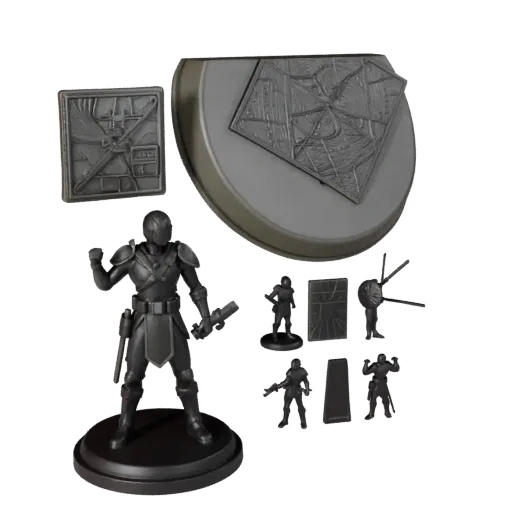 Abstract Unit Marker high poly 3D model preview showing scale, studio close-up view, icon shape and table readability