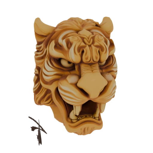 Fierce Tiger Head Sculpture