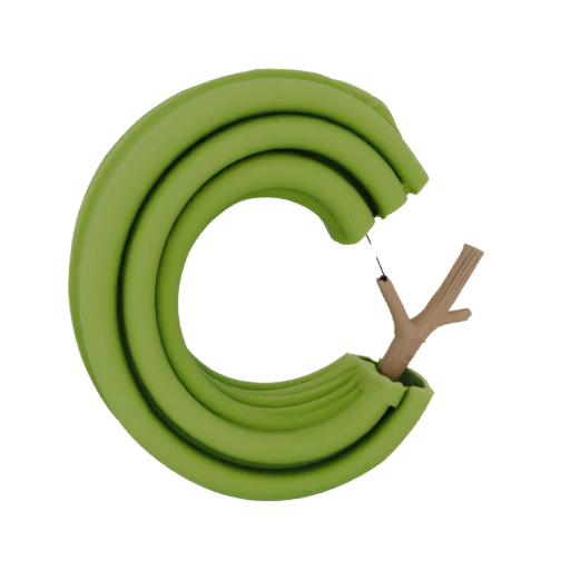 Green spiral plant bender with branch imitation