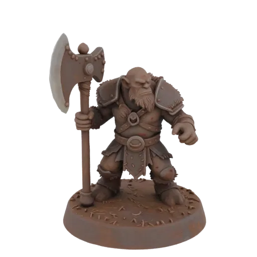 Fantasy Void Dwarf Barbarian Miniature STL