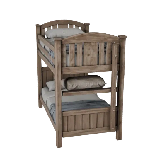 Canopy Bunk Bed scene ready 3D model, turntable hero render, showing bed silhouette and surface contrast.