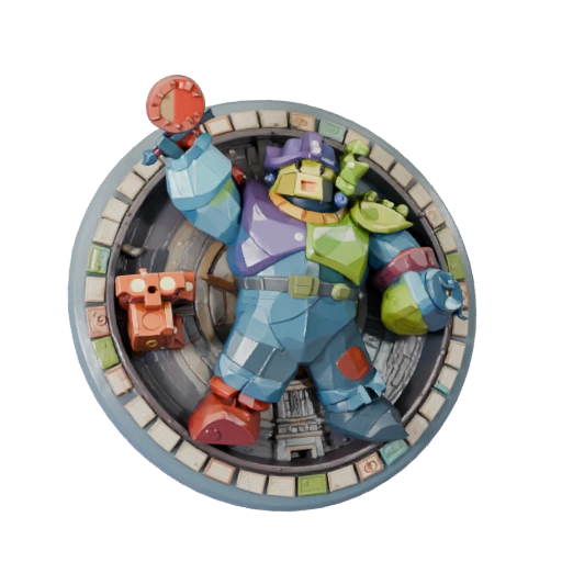 Dungeon Meeple Set stylized 3D model preview showing scale, three-quarter game view, icon shape and table readability