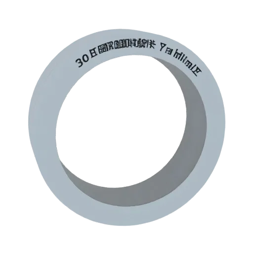 3D model of a simple gray ring, 30 cm diameter, with black text around the circumference