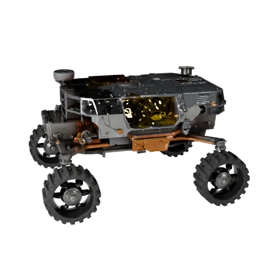 Modelo 3D de Mars Rover listo para juegos, vista de estudio a tres cuartos, activo de vehículo listo para producción con silu