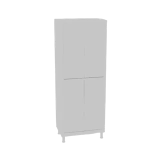 A 3D render of a tall, light gray cabinet with four doors and four legs, presented on a white background.