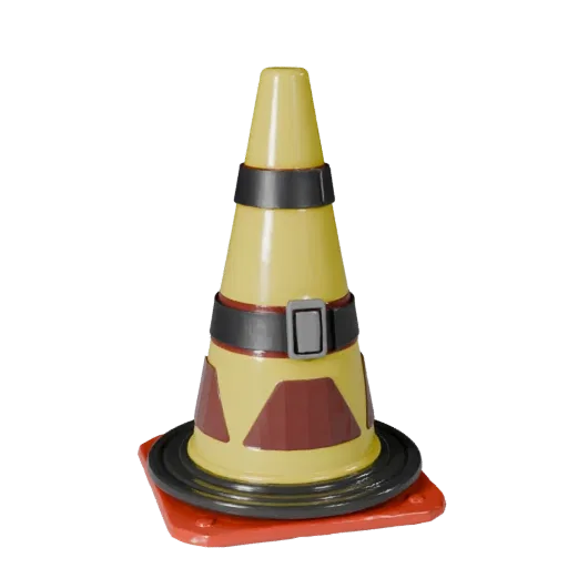 Site Safety Cone Modular 3D model, isometric modular kit view, showing plastic shells, recognizable safety silhouettes.