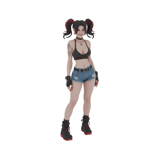 Gamer Girl with Pigtails
