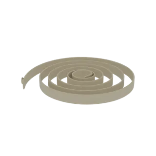 3D model of a roll of beige tape, spiraled and isolated on a black background.