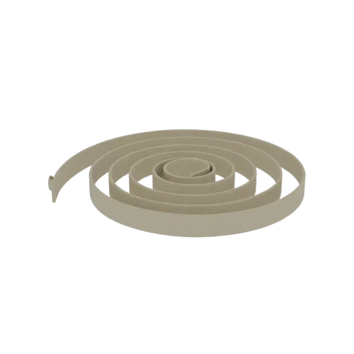 3D model of a roll of beige tape, spiraled and isolated on a black background.
