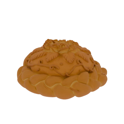 Braided Bread with Rose Decoration