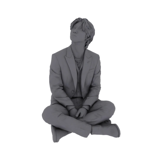 Seated Man in Suit 3D Model