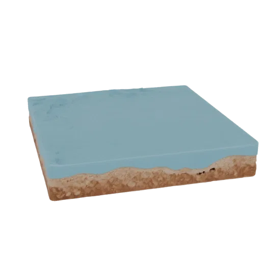 Coral Reef Water Base Printable 3D model, isometric tabletop STL render, showing wet stone, water edges.