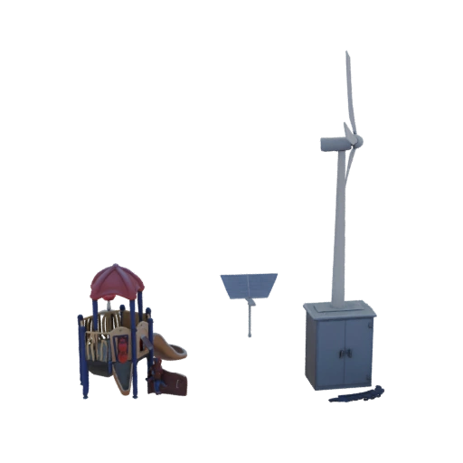 Playground with Wind Turbine and Solar Panels