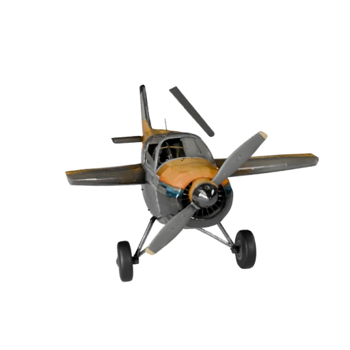 Modèle 3D d'avion à hélice haute poly pour rendus de studio