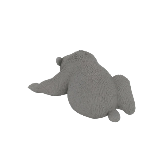 Gray Bear Lying Down 3D Model