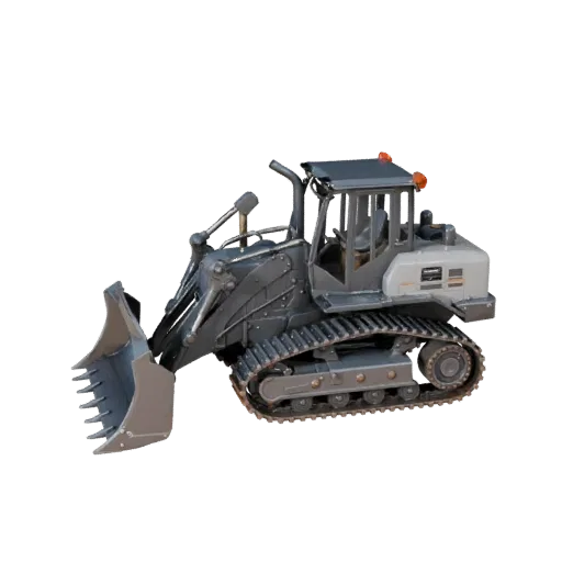 Roadwork Bulldozer Modular 3D model, isometric modular kit view, showing painted steel, large mechanical silhouettes.