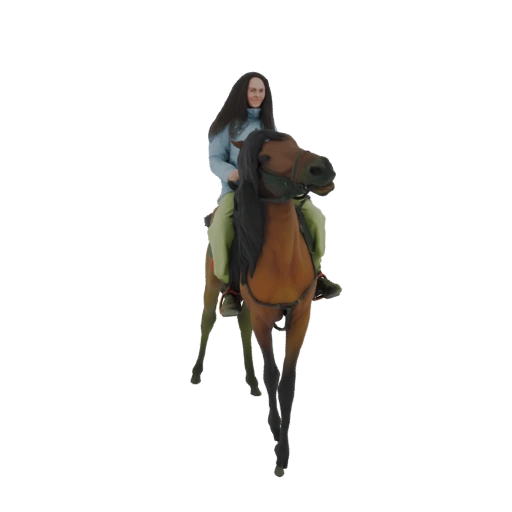 Woman Riding a Horse 3D Model