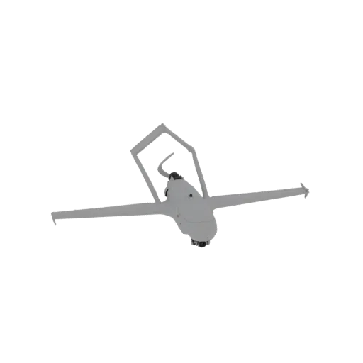 3D model of a light reconnaissance drone with wings extended, viewed from a slightly elevated angle against a black backgroun