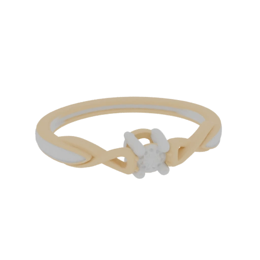 Twisted Band Diamond Ring 3D Model