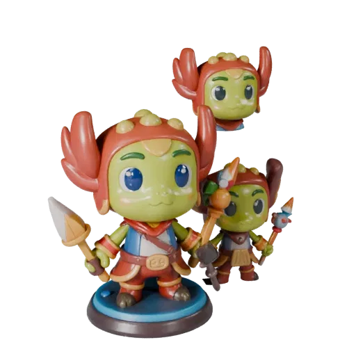 Fantasy Mascot Character high poly 3D model preview showing pose, studio close-up view and surface detail