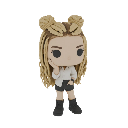 Pop Culture Figure with Braided Hair