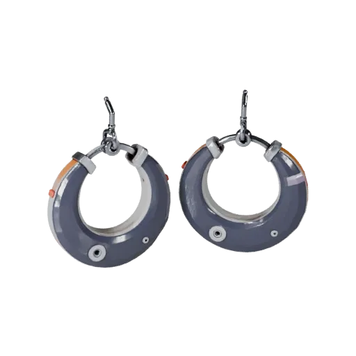 Hoop Earring game ready 3D model, top-down studio render, showing earring proportion and finish under studio key light.