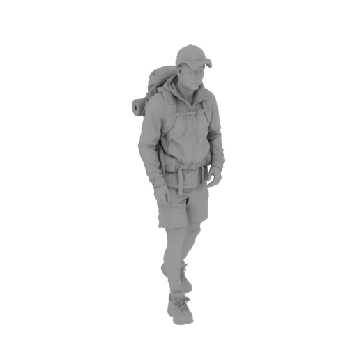 Hiker with Backpack 3D Model