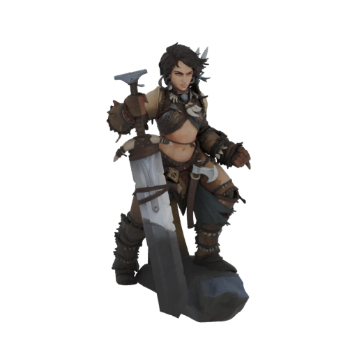 Barbarian Warrior with Greatsword 3D Model