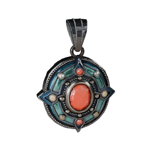 Ornate Pendant game ready 3D model, front-three-quarter studio render, showing pendant silhouette and surface contrast.