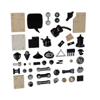 Market Street Clutter Modular 3D model, isometric modular kit view, showing paper-like cards, small readable forms.