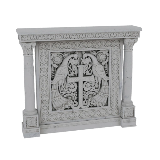 Ornate Altar with Peacocks and Cross