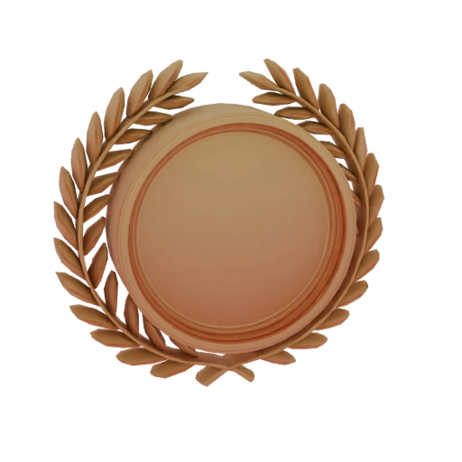 Bronze Laurel Wreath Medal 3D Model