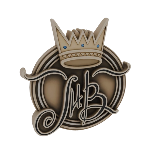 Royal Monogram Crown Emblem 3D Model