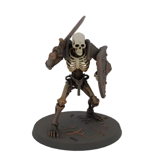 Dark Fantasy Skeleton Warrior Miniature STL - Stalking