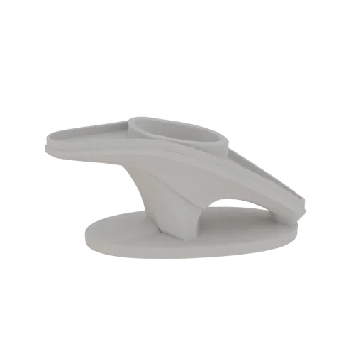Modèle 3D d'une table basse sculpturale futuriste aux courbes douces et fluides et au design moderne et artistique.