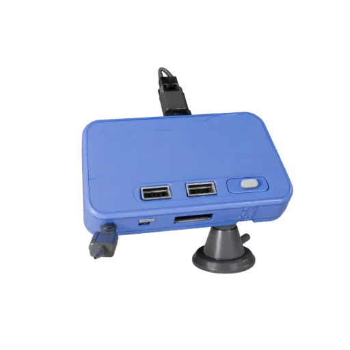 Wireless USB Hub High Poly 3D model, close-up studio render, showing plastic shells, desktop scale.