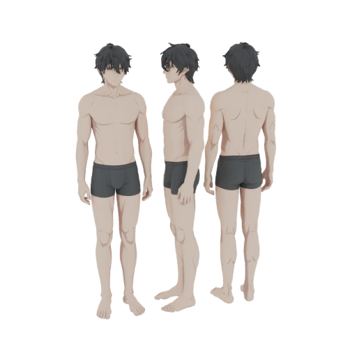 Anime Male Character Base Mesh