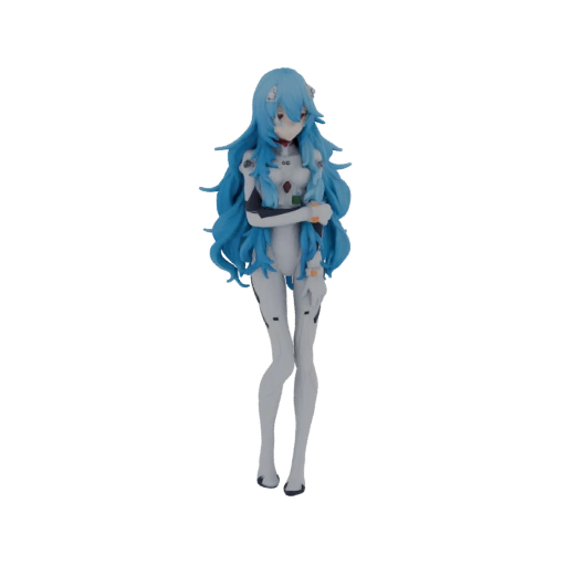 Blue Haired Anime Girl in White Suit 3D Model