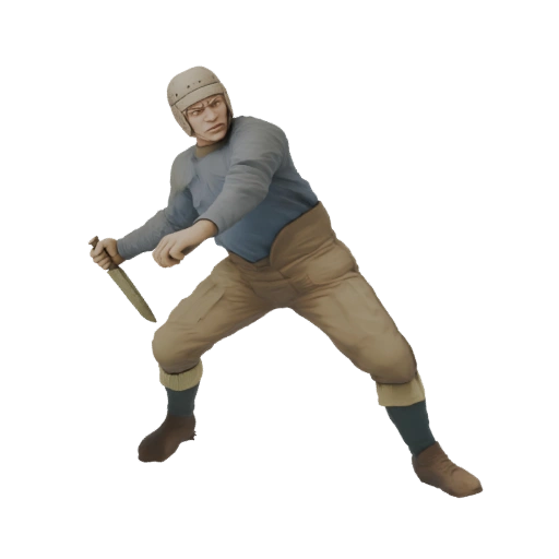 Aggressive Football Player with Knife