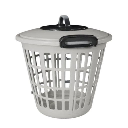 Minimal Laundry Basket 3D model, three-quarter front view, Unreal Engine viewport, showing ceramic, form detail.
