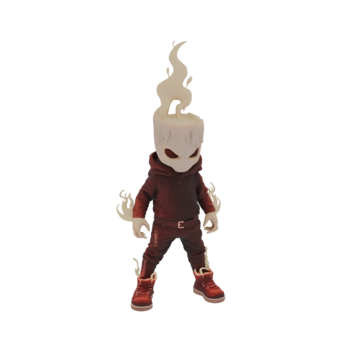 Fiery Candle Character 3D Model