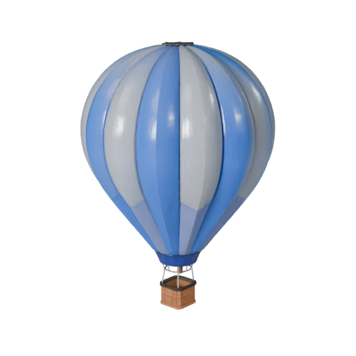 Modèle 3D de Montgolfière Low Poly pour Unity et Unreal